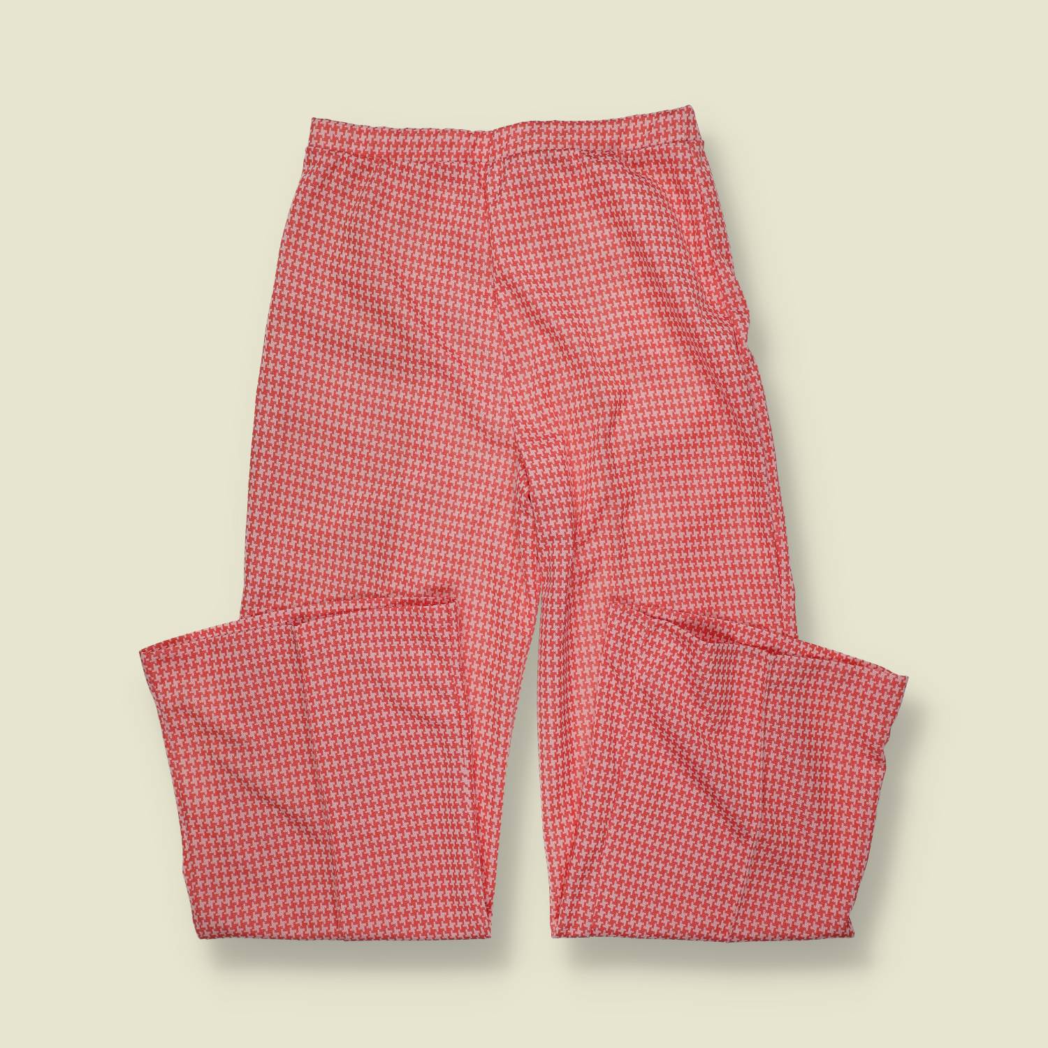 1970s | Casual Flared Trousers | Red White - w26