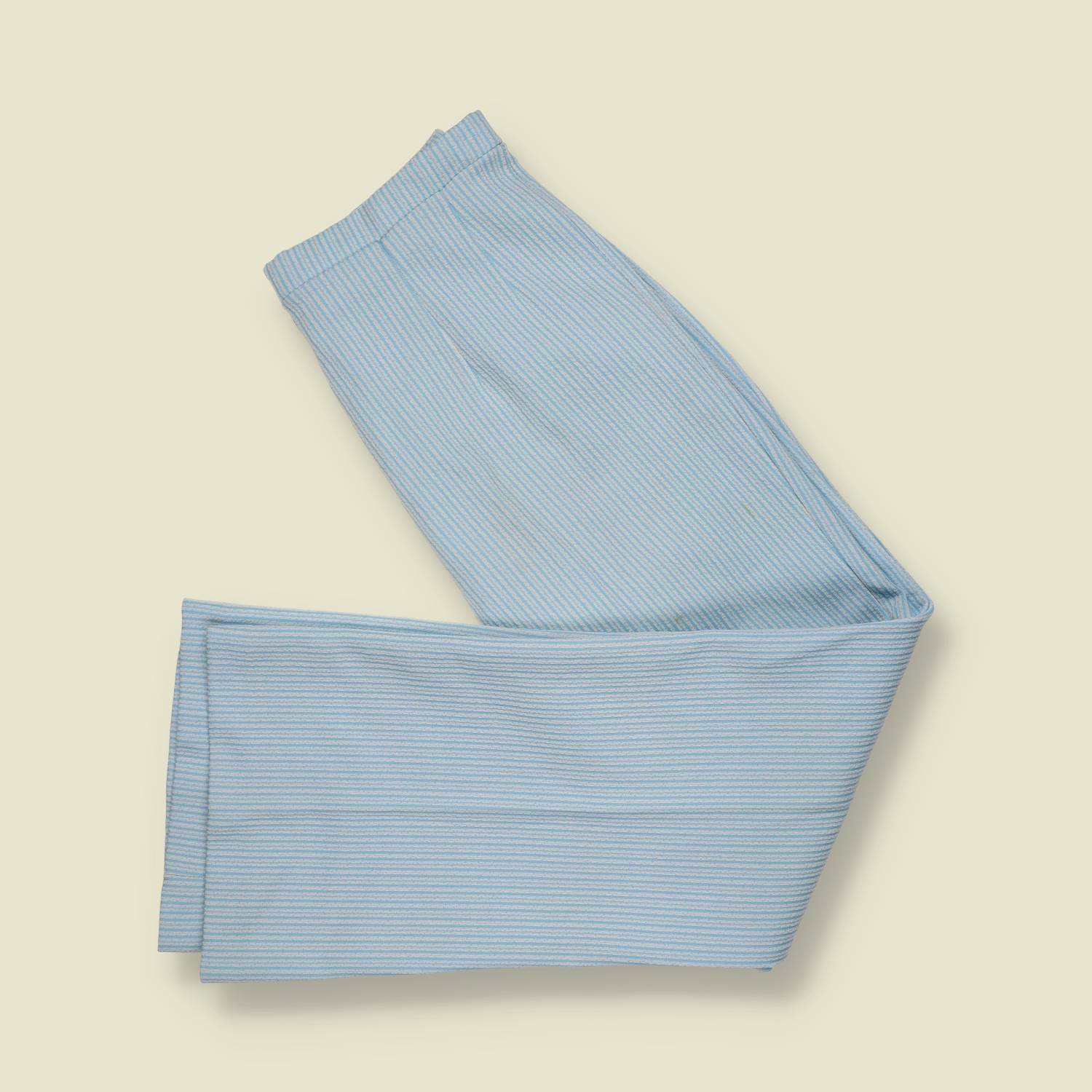 1970s | Casual Flared Trousers | Blue White - w28
