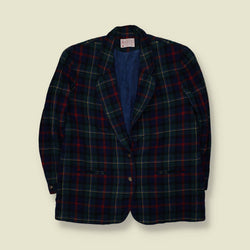 1980s | Pendleton Scottish Tartan Blazer | Blue Green Plaid - 14
