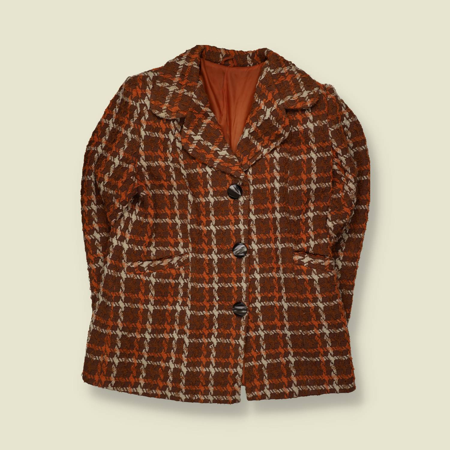 1960s–1970s | Check Coat | Brown Orange - 14