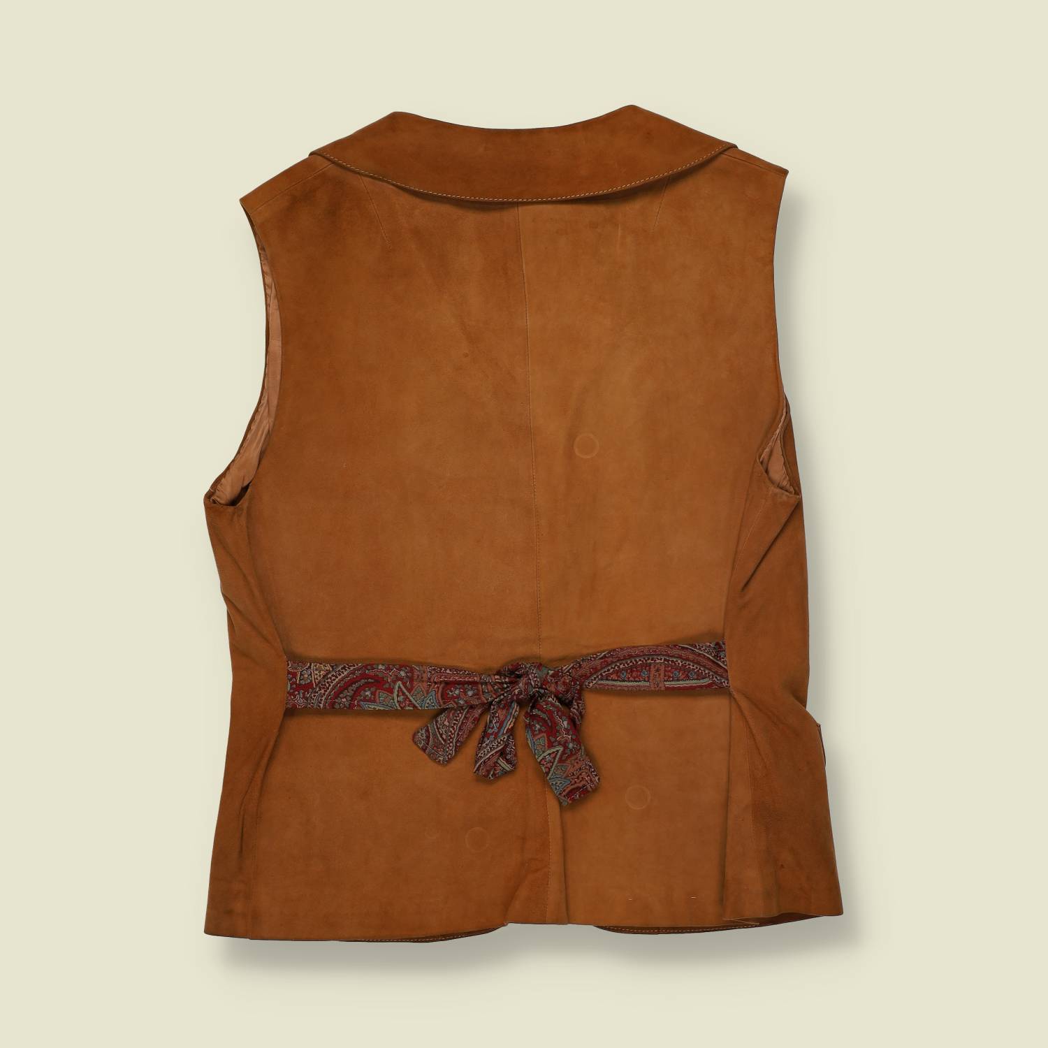 1960s–1970s | Ve-Bo Leather Waistcoat | Made In England | Tan - 10