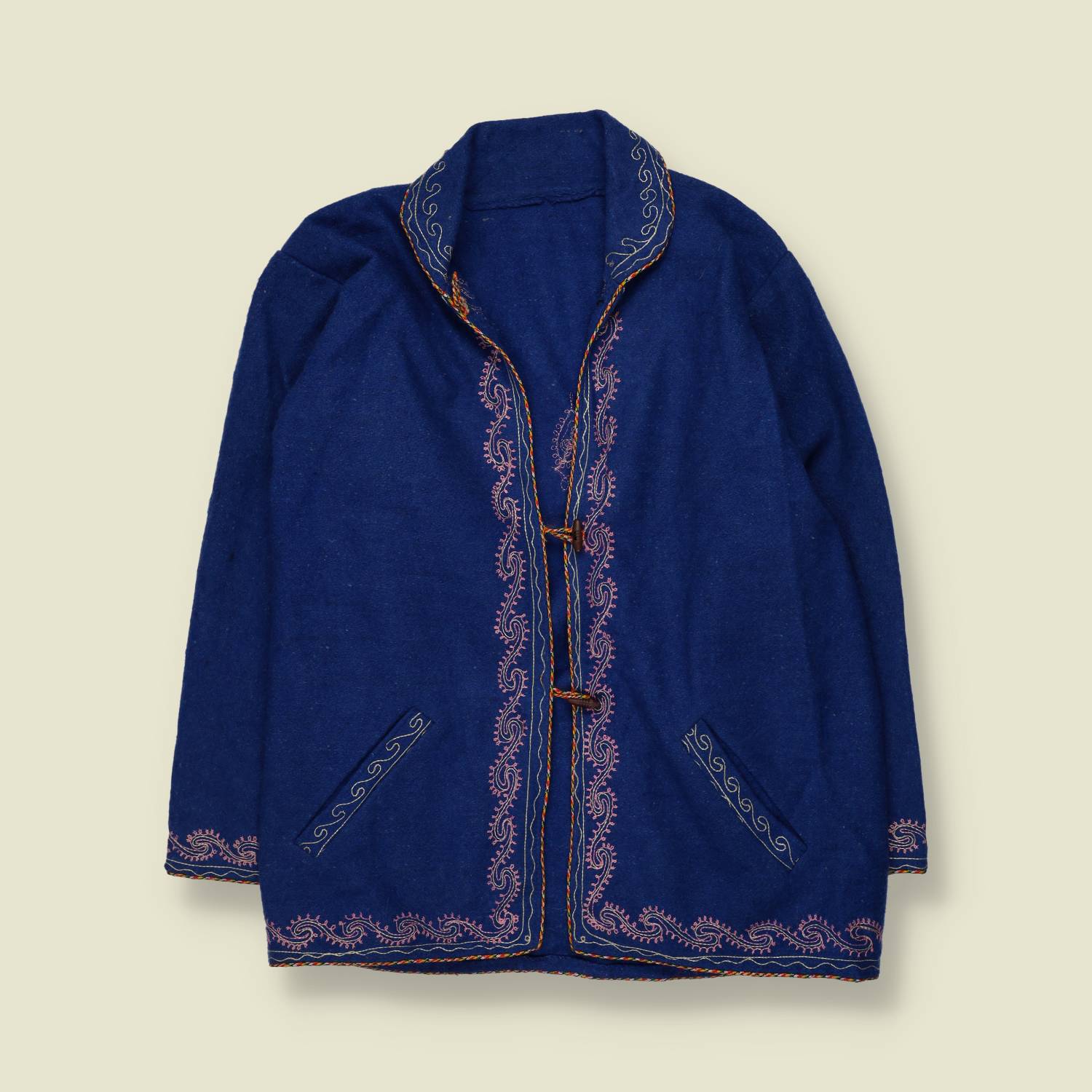 1960s–1970s | Embroidered Lightweight Coat | Cobalt Blue - 14