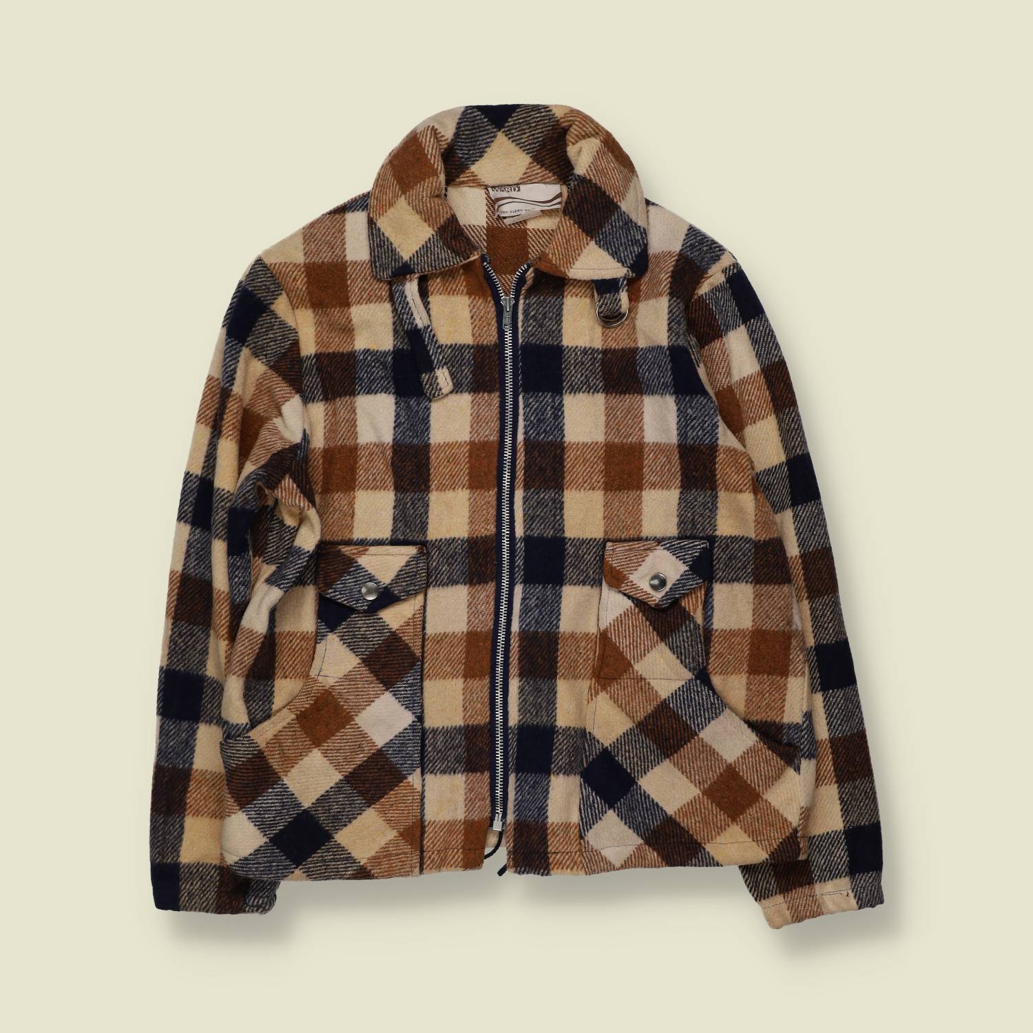 1960s–1970s | Montgomery Ward Wool Blend Shacket | Brown Check - 14