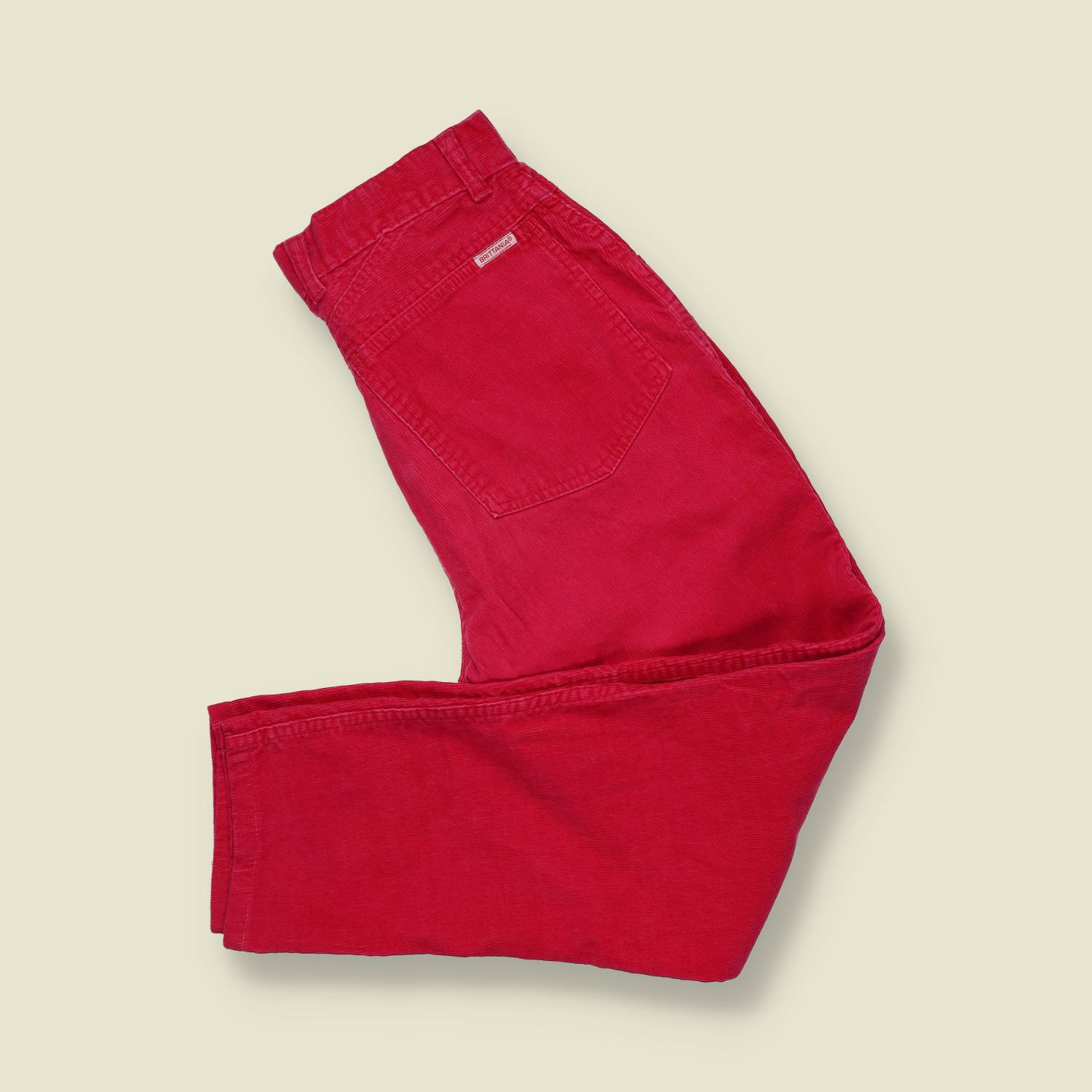 1990s | Britannia Cord Trousers | Red - w28