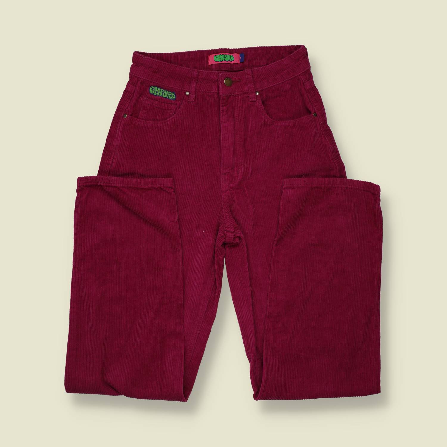 1990s | Empyre Jumbo Cord Trousers | Burgundy - w28