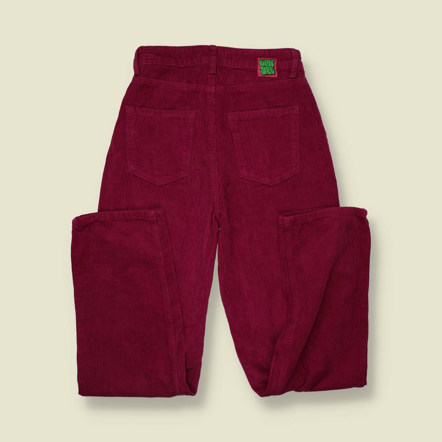 1990s | Empyre Jumbo Cord Trousers | Burgundy - w28