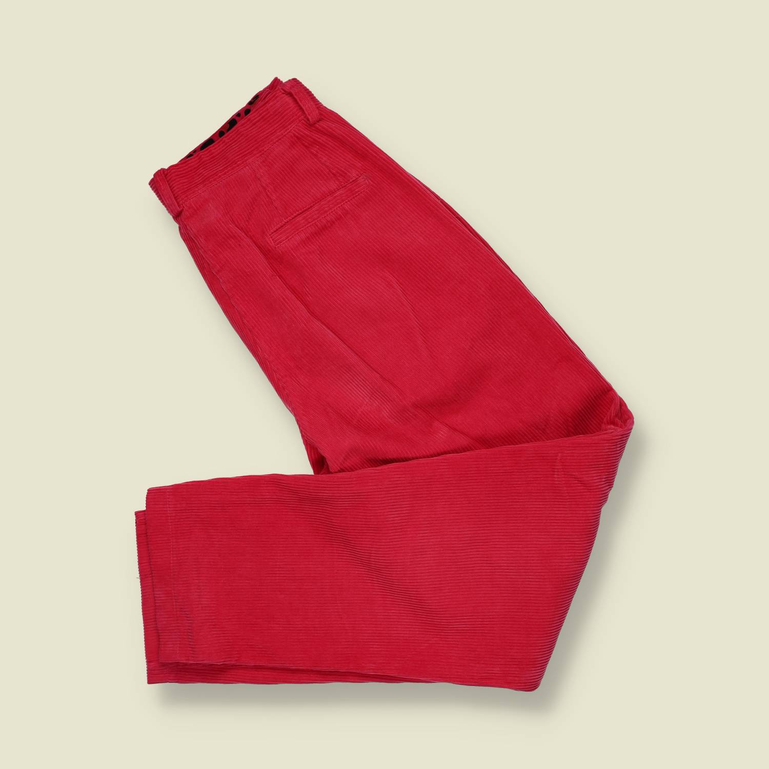 1990s | Jumbo Cord Trousers | Red - w28