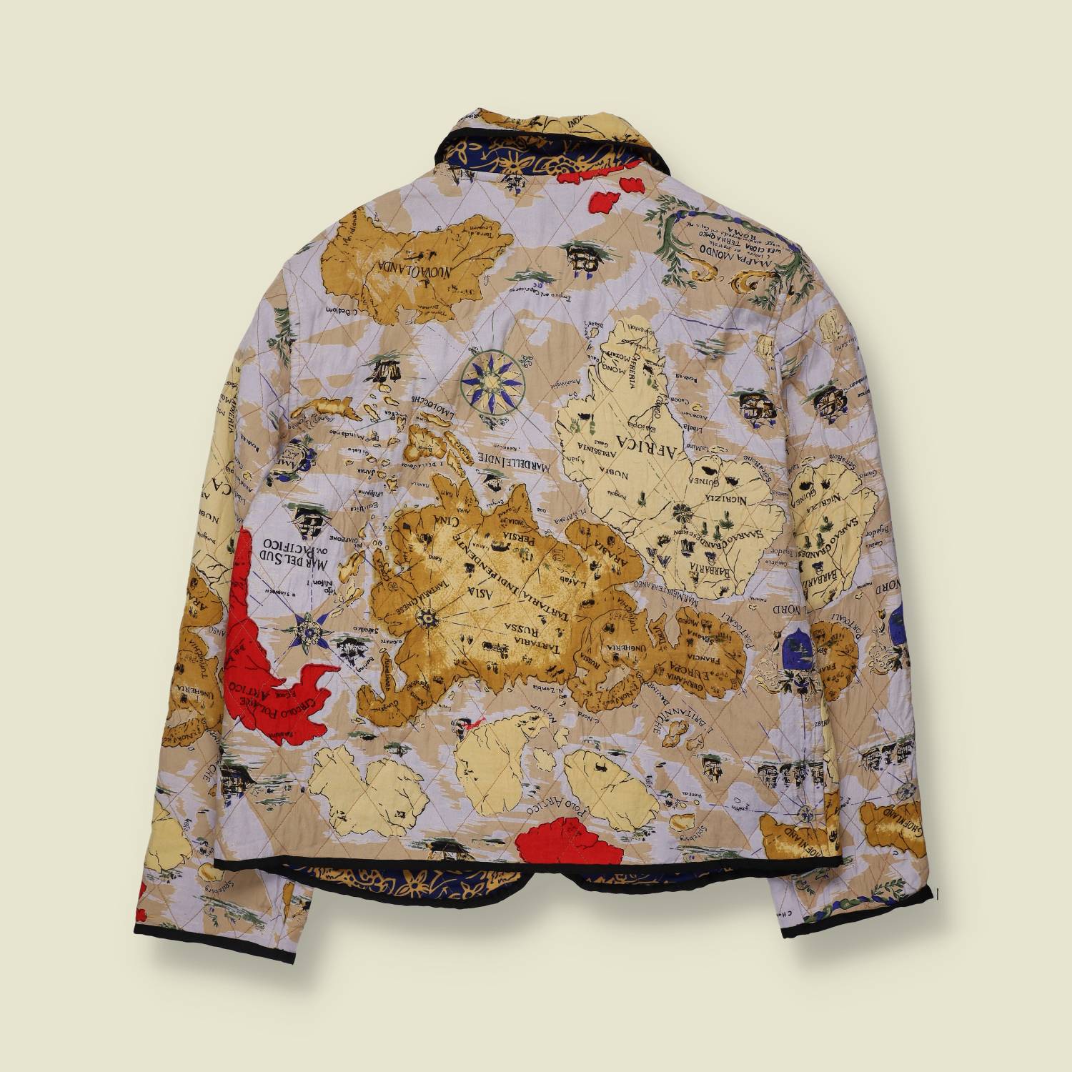 1980s | Allure Jacket | Made In India | Map Print - 12