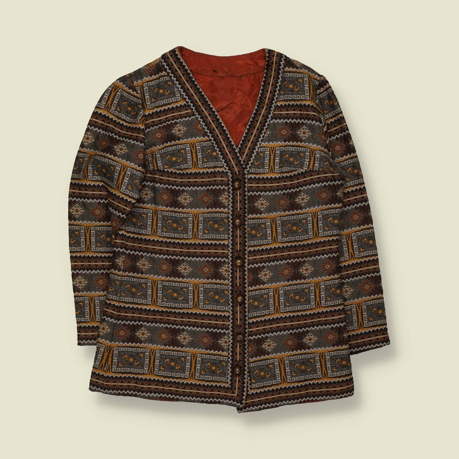 1980s | Tapestry Blazer | Geometric Print - 8