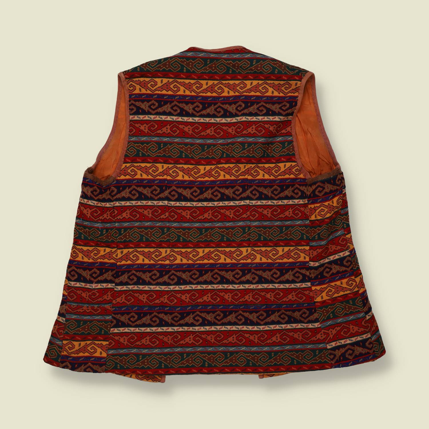 1980s | Tapestry Waistcoat | Geometric Stripe - 14