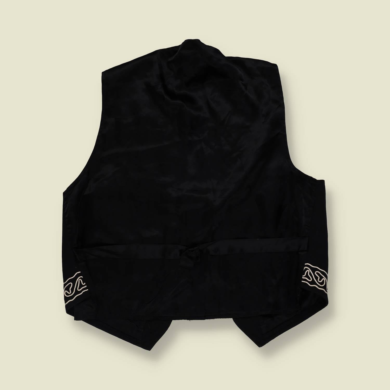 1990s | Cambridge Dry Goods Waistcoat | Black Embroidered - 14