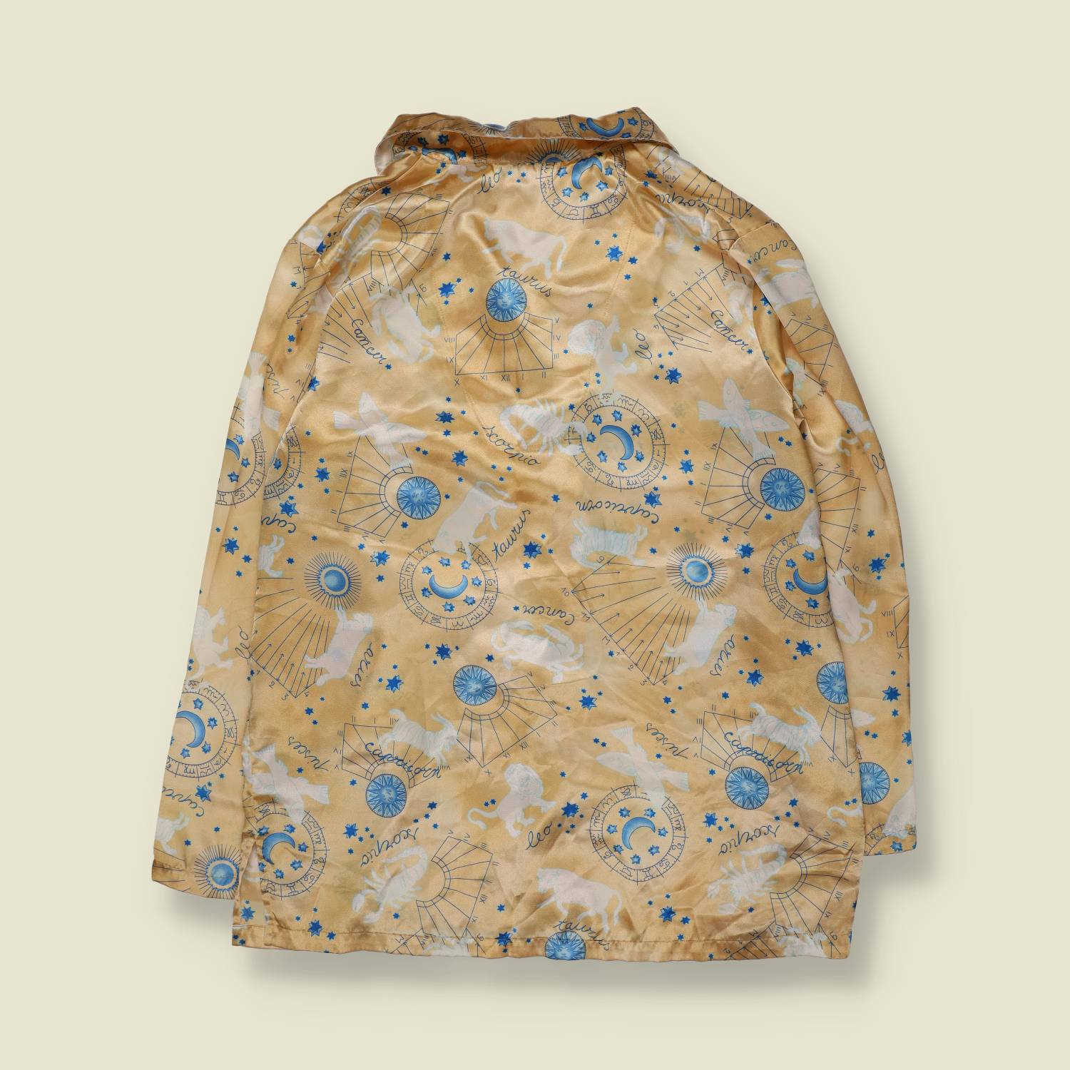 1990s | Polyester Night Top | Zodiac Print - One size