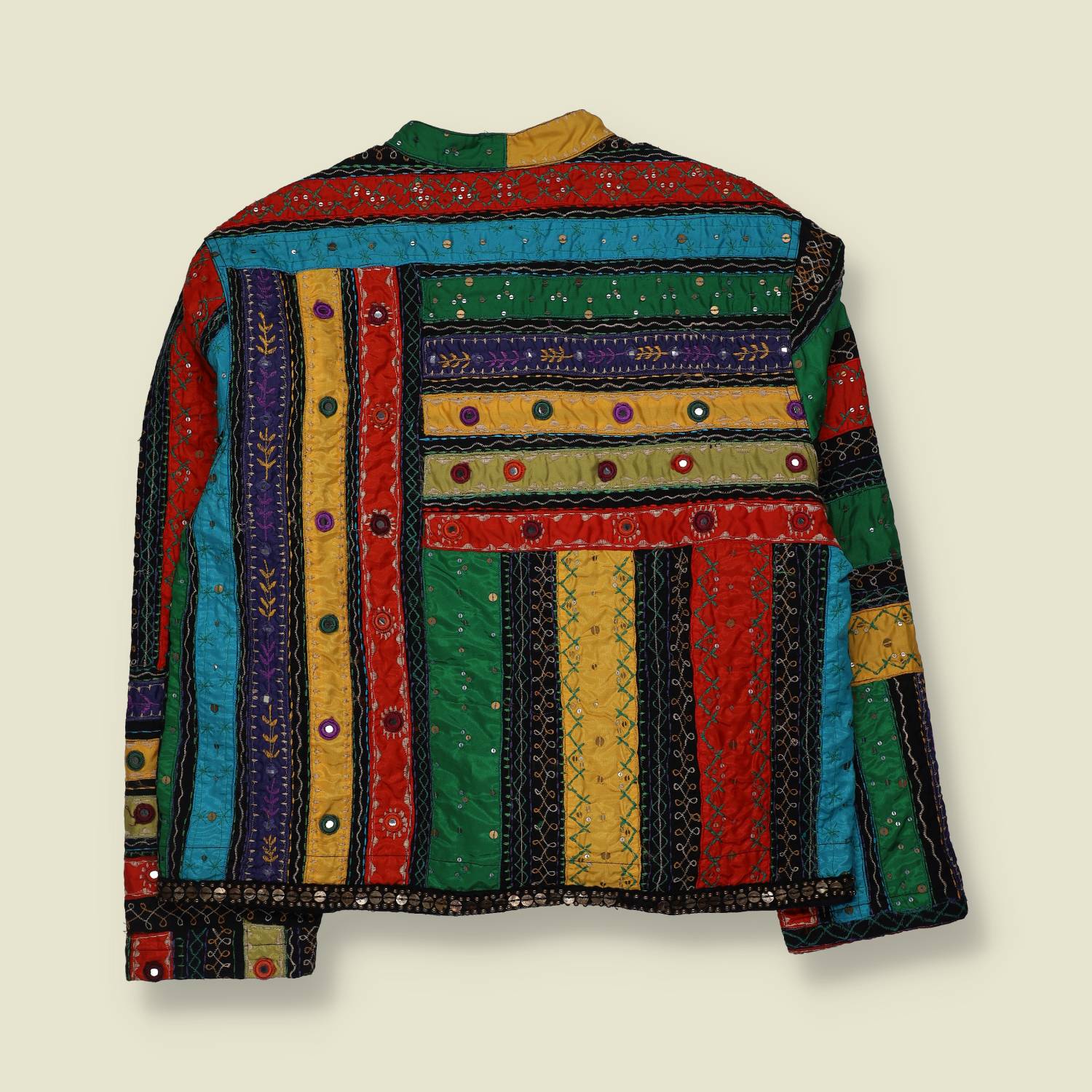 1980s | Chico's Embellished Jacket | 100% Cotton | Multicolour Patchwork - 14
