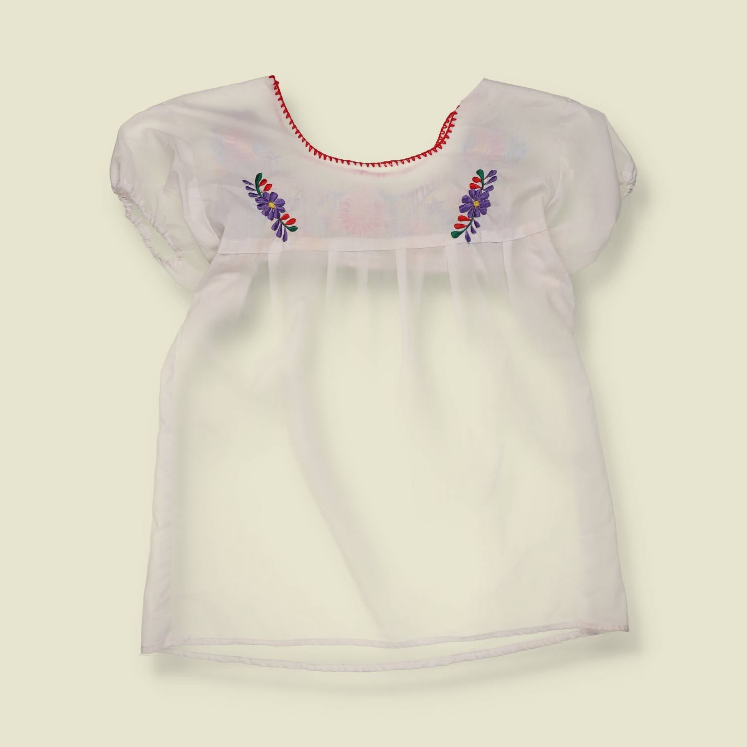 1970s–1980s | Embroidered Folk Blouse | White Multi - 16