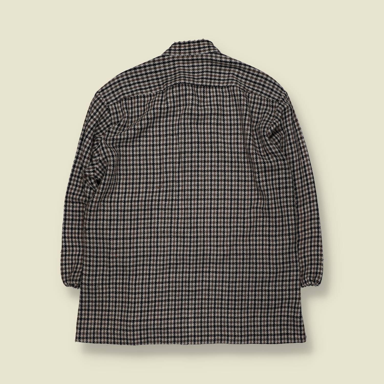 1960s | Houndstooth Wool Blouse | Black And Cream - 18