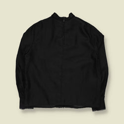 1970s | High Neck Lace Trim Top | Black - 14