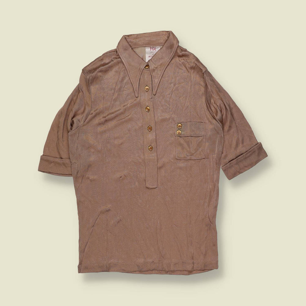 1970s | TGL | Deadstock Acetate Top | Dusty Rose - 6