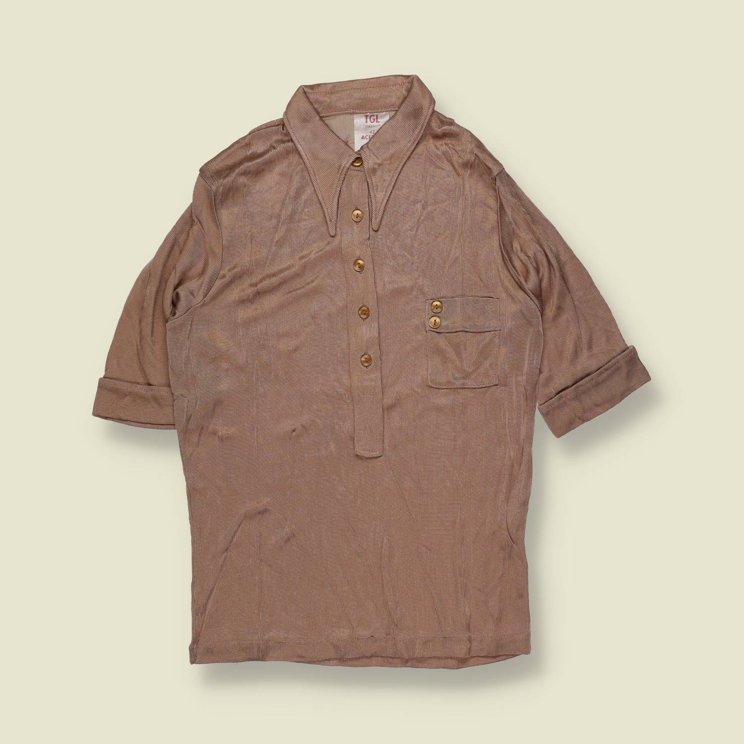 1970s | TGL | Deadstock Acetate Top | Dusty Rose - 6