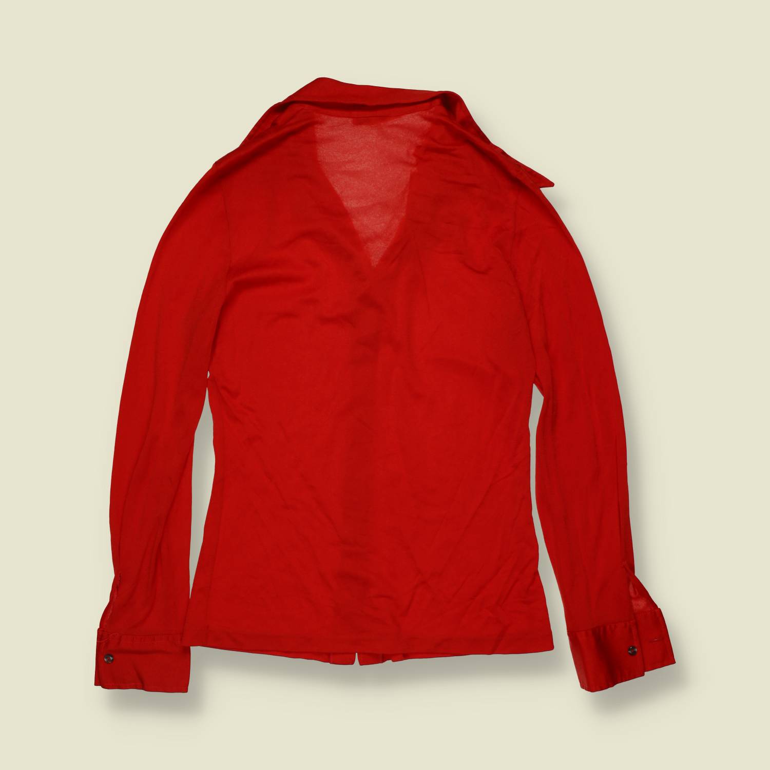 1970s | Bryan Scott | Red Polyester Blouse - 6