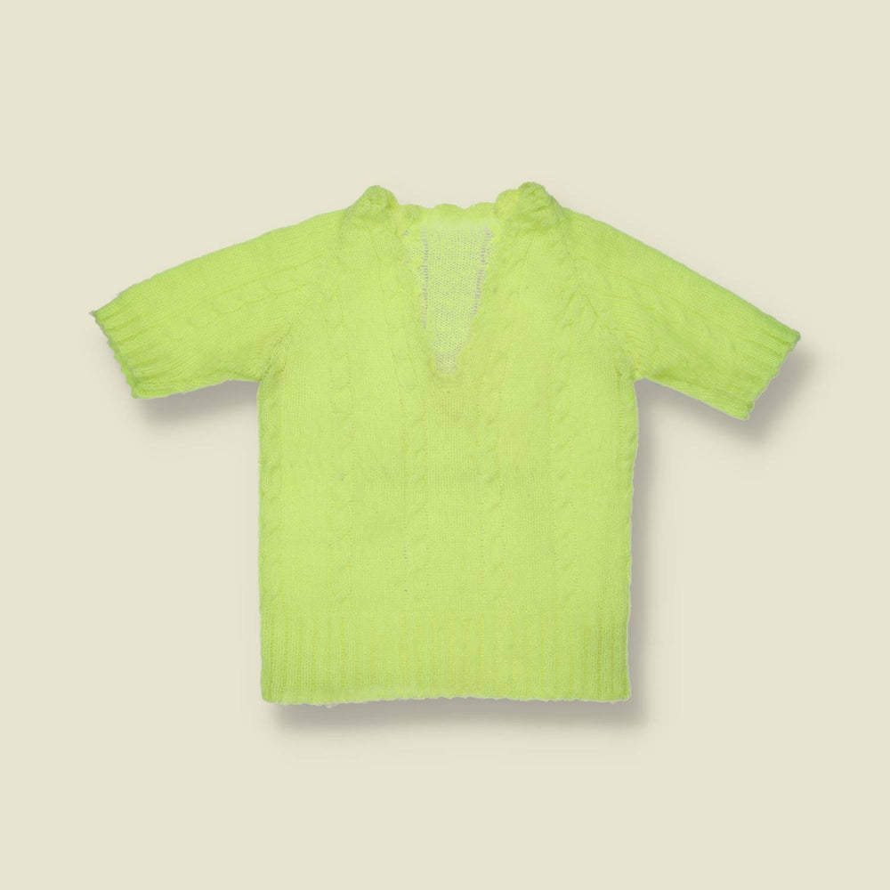 1970s | Cable Knit Top - Yellow - 2