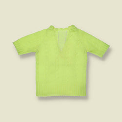 1970s | Cable Knit Top - Yellow - 2