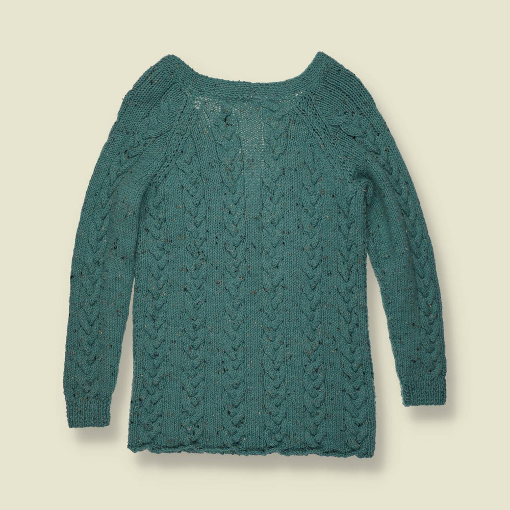 1970s | Cable Knit Cardigan - Teal - 8
