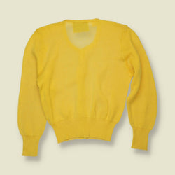 1970s | Deviblu by Vidi | Yellow Cotton Knit Cardigan - 8
