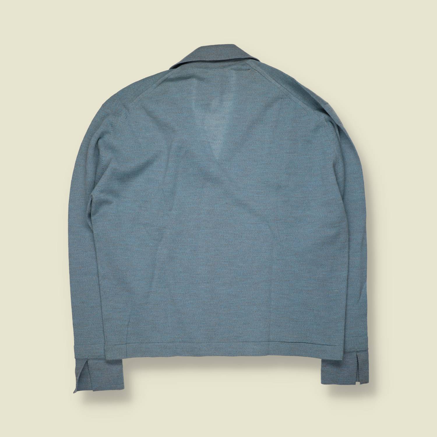 1970s | Signé Spes Paris | Blue Pure Wool Cardigan - Deadstock - Made in France - 16