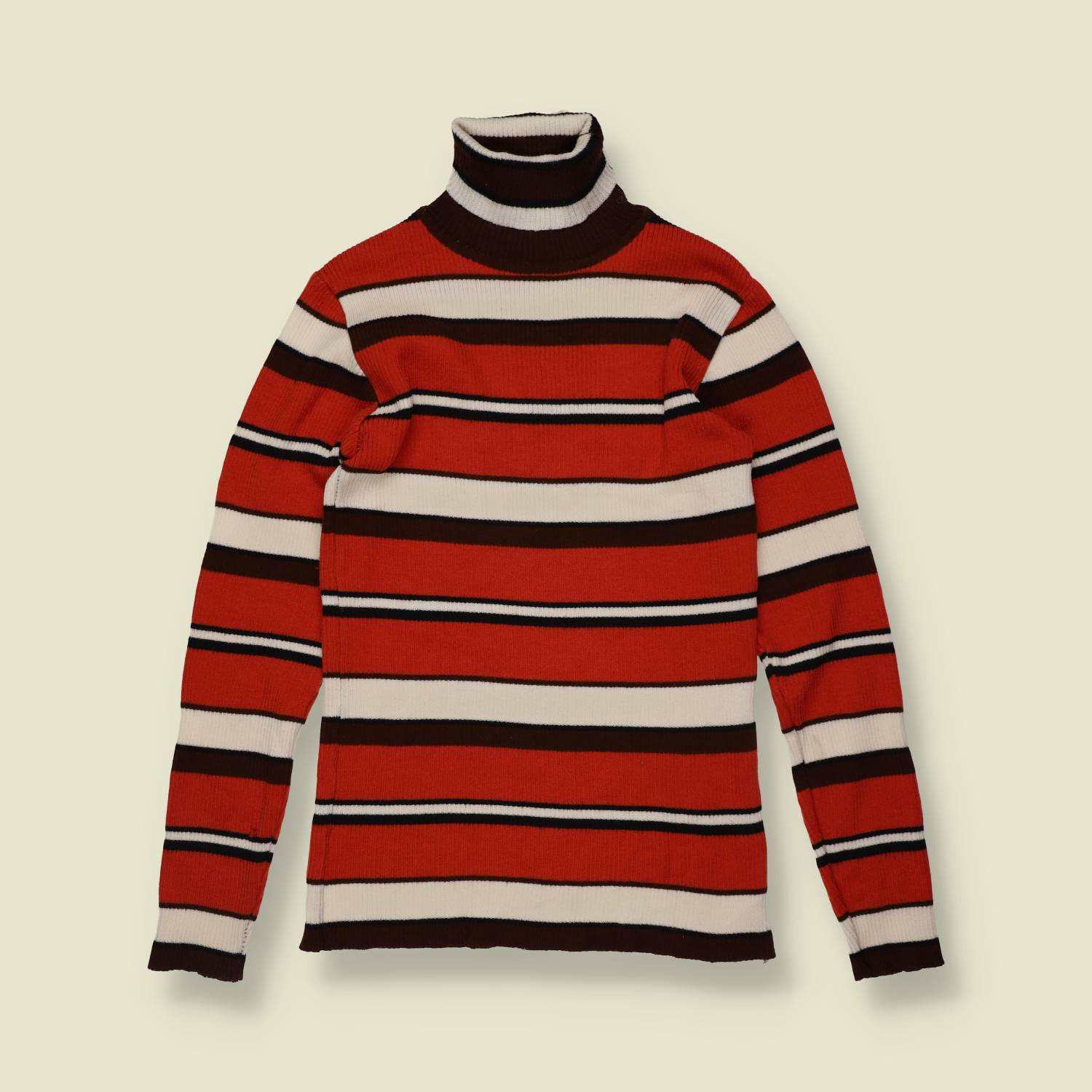 1970s | Striped Rollneck Jumper - Red - 6