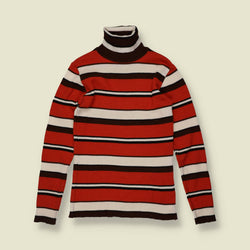 1970s | Striped Rollneck Jumper - Red - 6