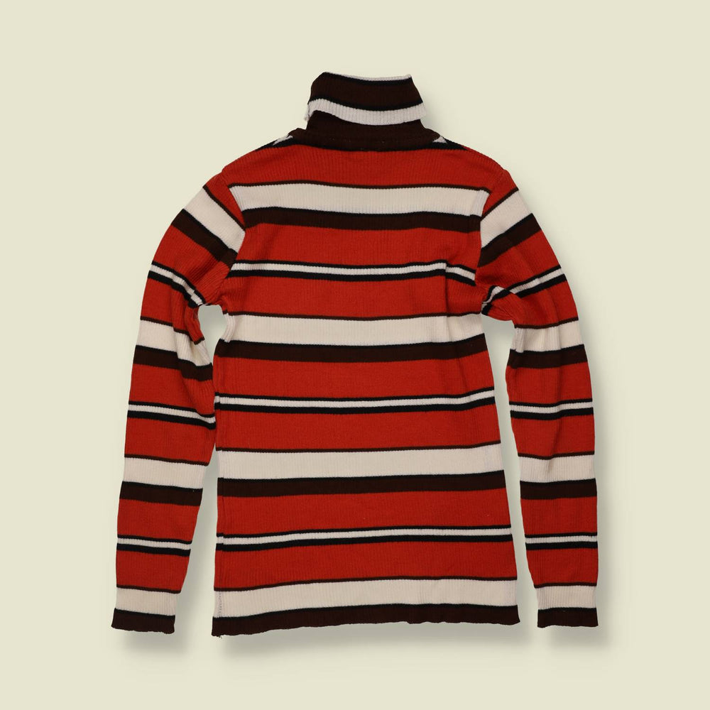 1970s | Striped Rollneck Jumper - Red - 6