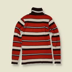 1970s | Striped Rollneck Jumper - Red - 6