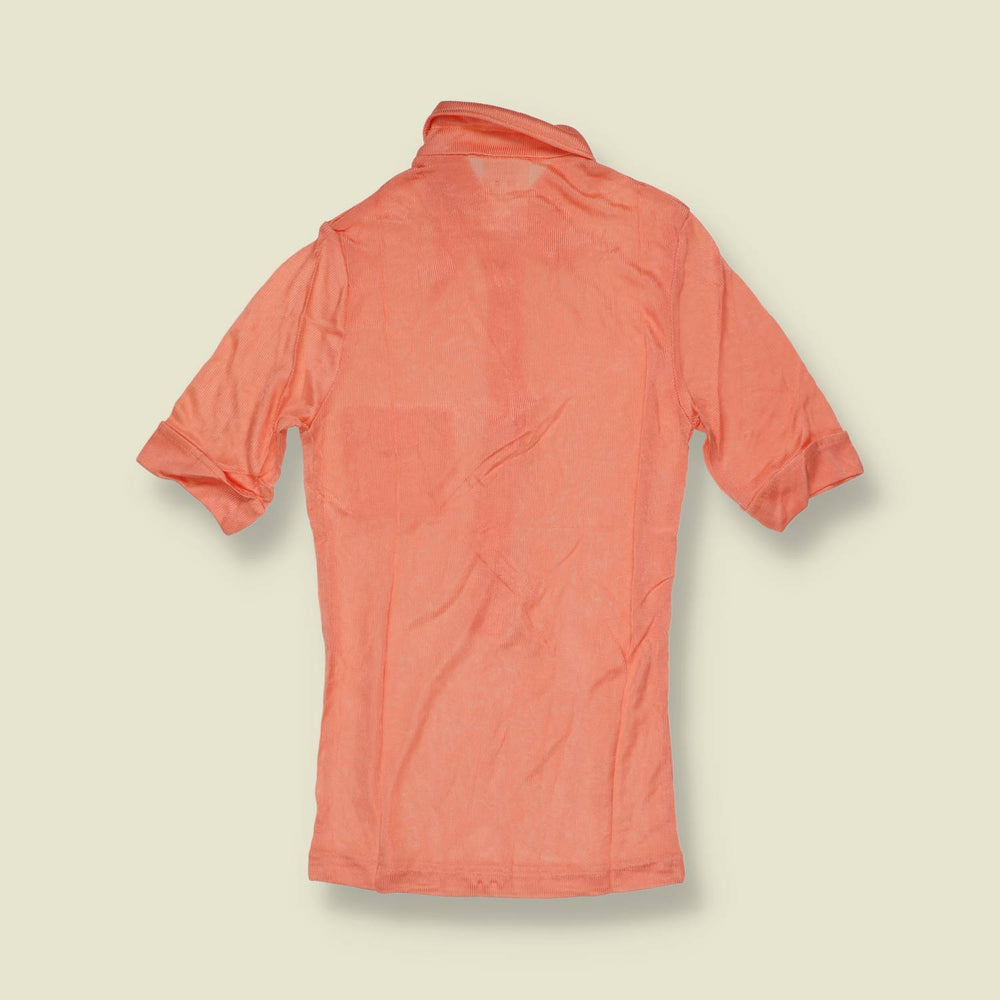 1970s | TGL | Peach Acetate Blouse - 2