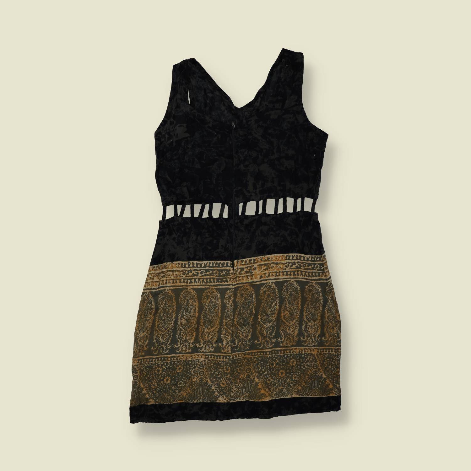 1990s | Cotto | Cut-Out Waist Mini Dress - Black - 6