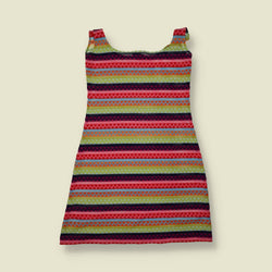 1990s | Striped Knit Mini Dress - Multicolour - 6