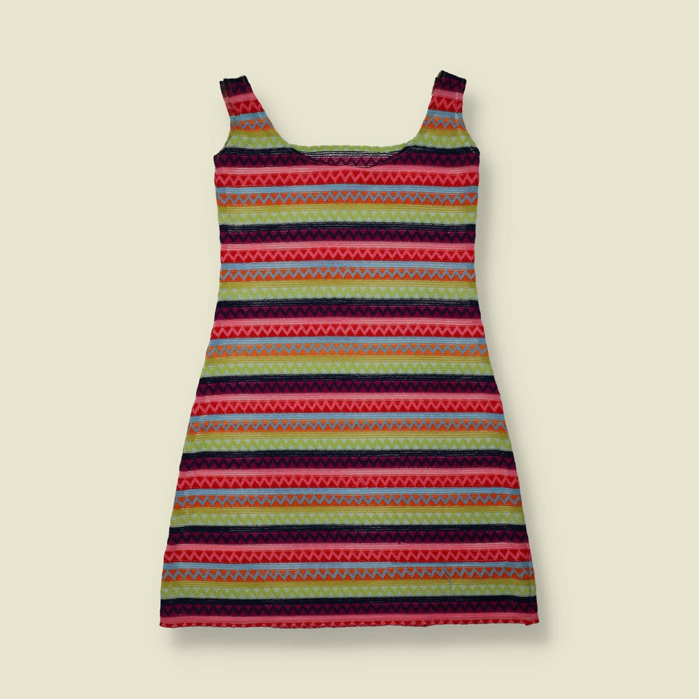 1990s | Striped Knit Mini Dress - Multicolour - 6