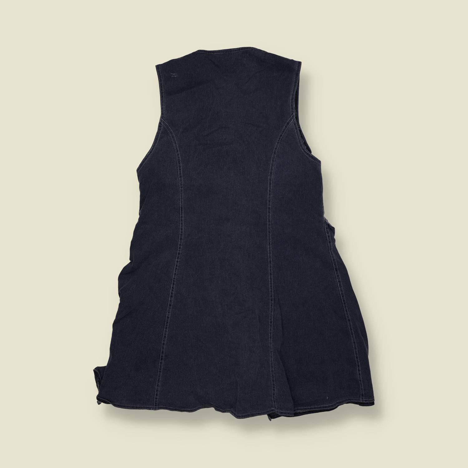 Y2K | Corduroy Sleeveless Mini Dress - Navy - 8