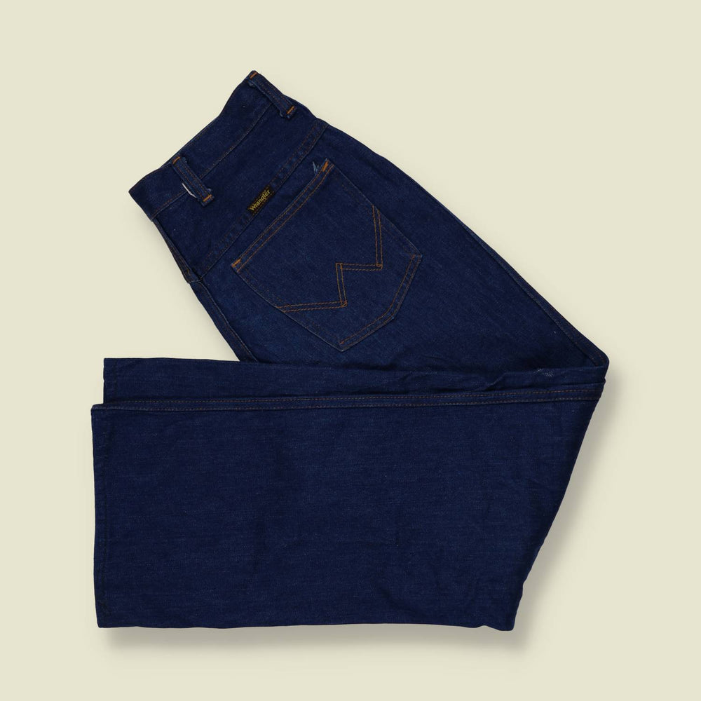 1970s | Wrangler | High-Waist Denim Flares - Blue - w28