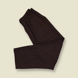 1990s | Check Tapered Trousers - Burgundy - w30