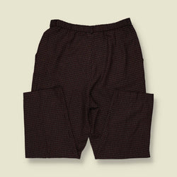 1990s | Check Tapered Trousers - Burgundy - w30