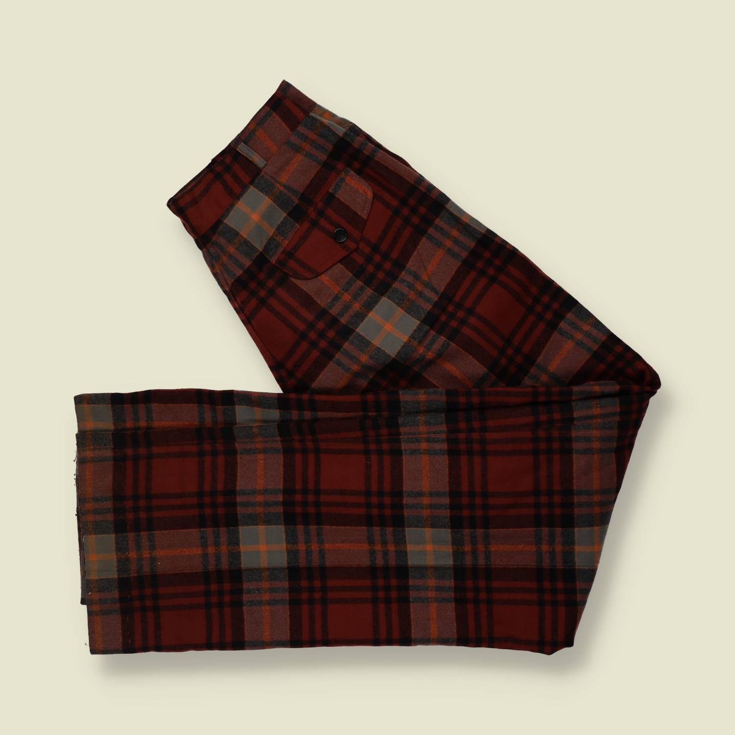 1980s | Cameau | Tartan Wide-Leg Trousers - Red - w30