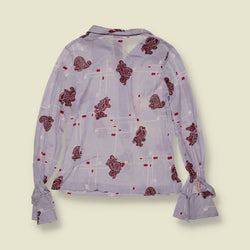 1970s | TGL | Paisley Print Blouse - Lilac - 8