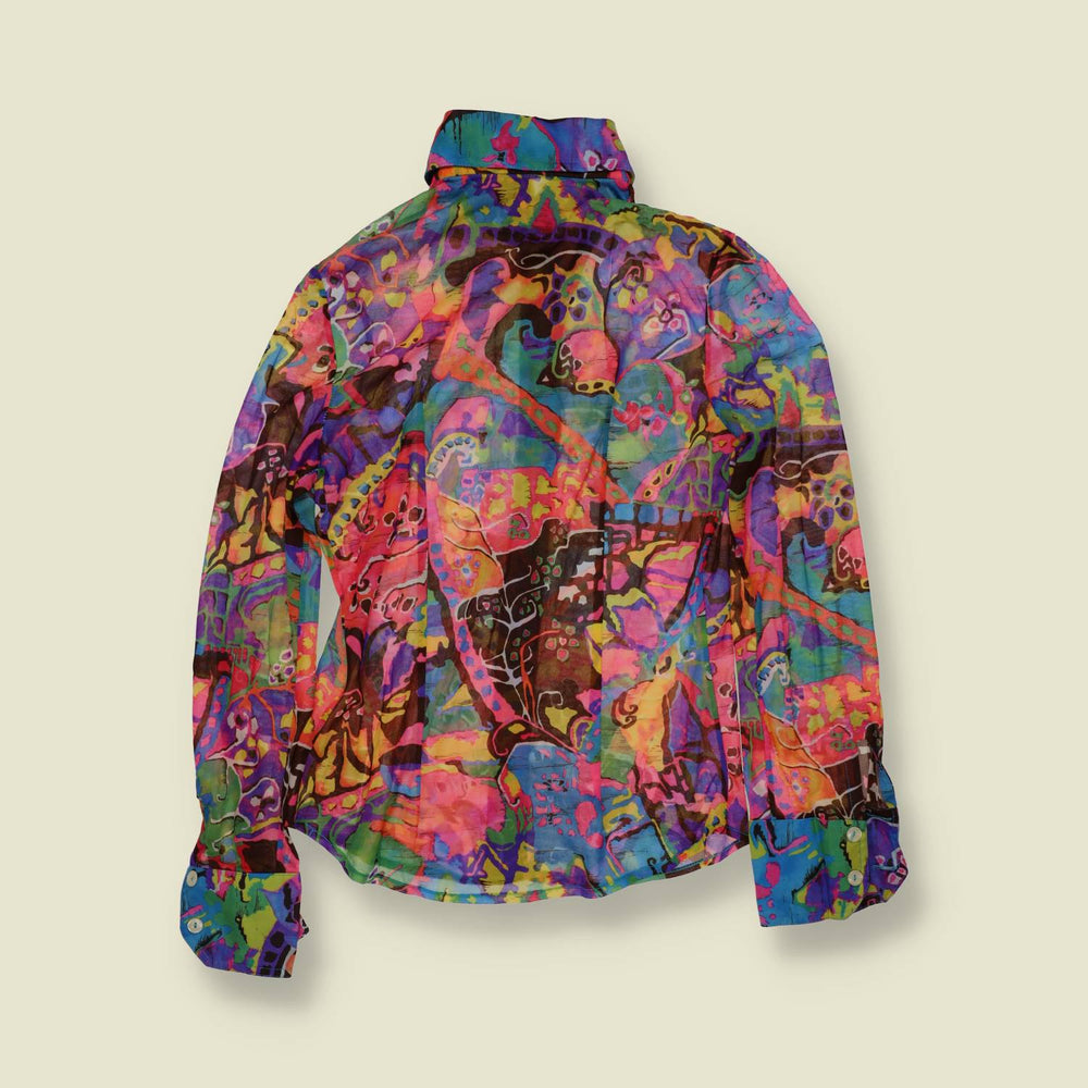 1970s | Abstract Print Blouse - Multicolour - 4