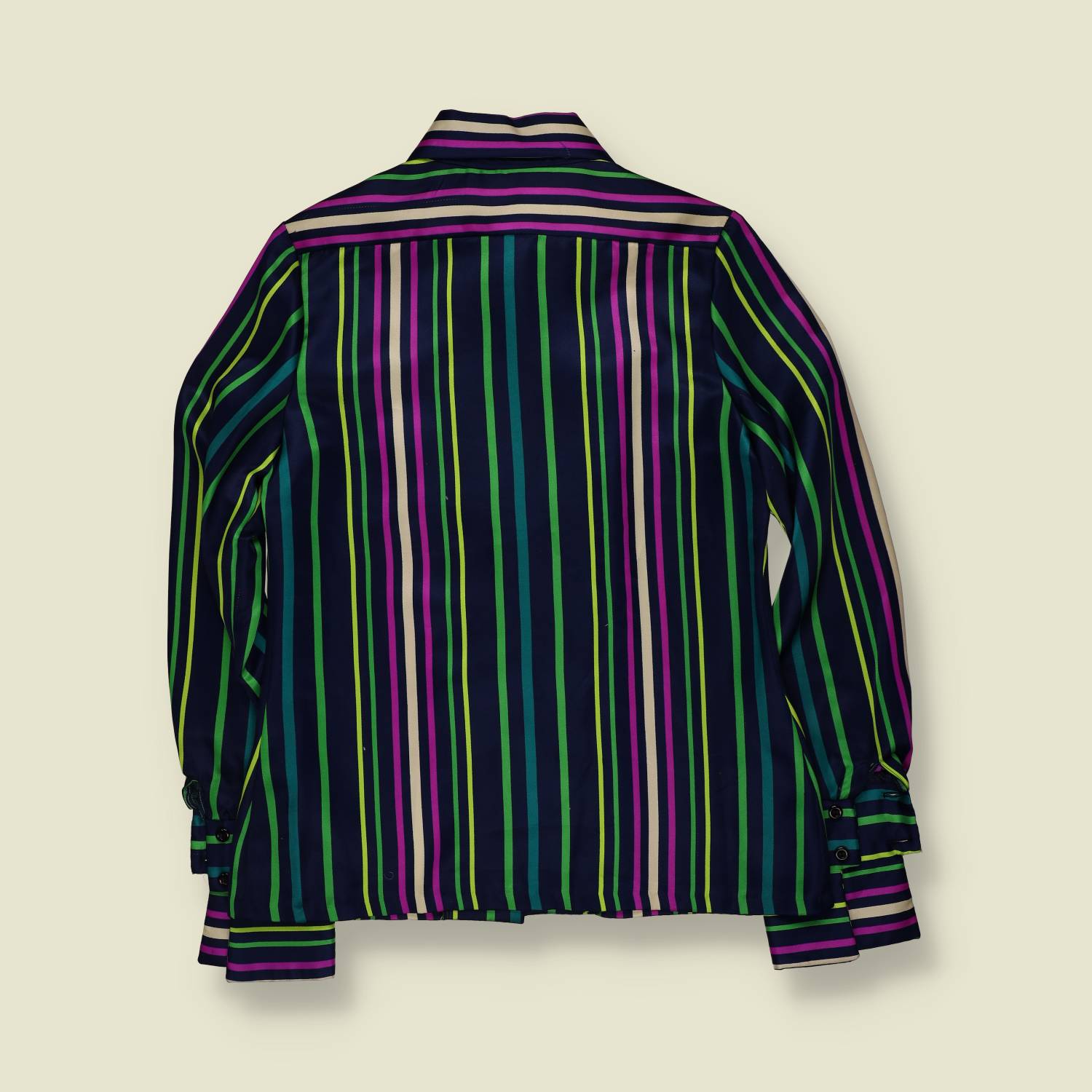 1970s | Rablo Couture | Striped Blouse - Navy - Deadstock - 14