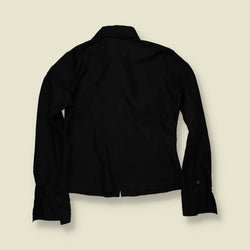 1970s | Black Polyester Blouse - 12