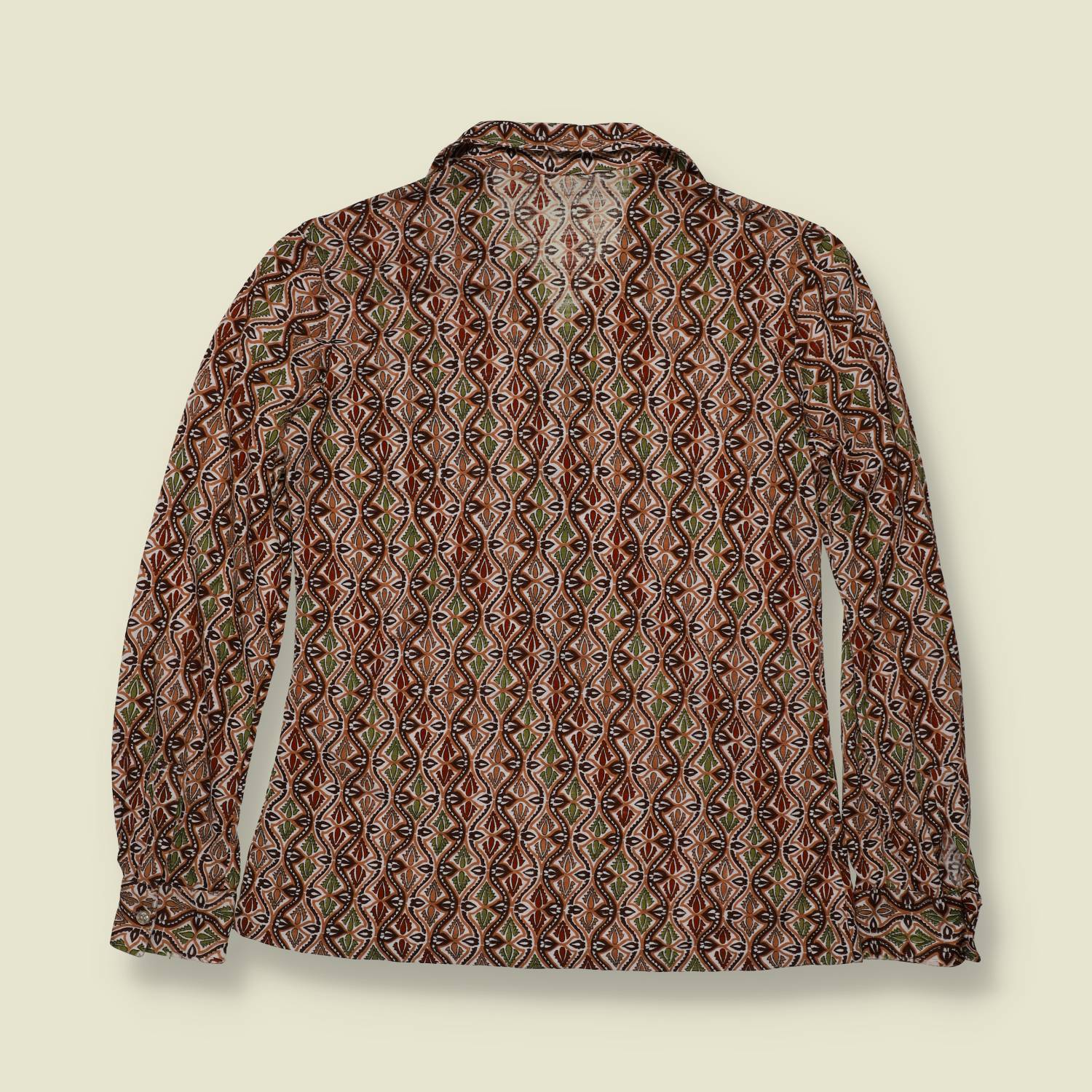 1970s | Claude Levins | Geometric Print Blouse - 8