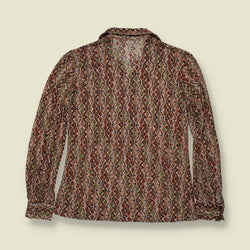 1970s | Claude Levins | Geometric Print Blouse - 8