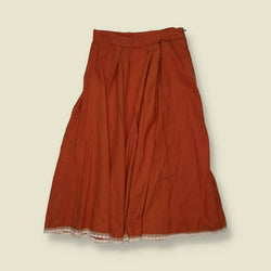 1970s | Rust Folk Skirt - w26
