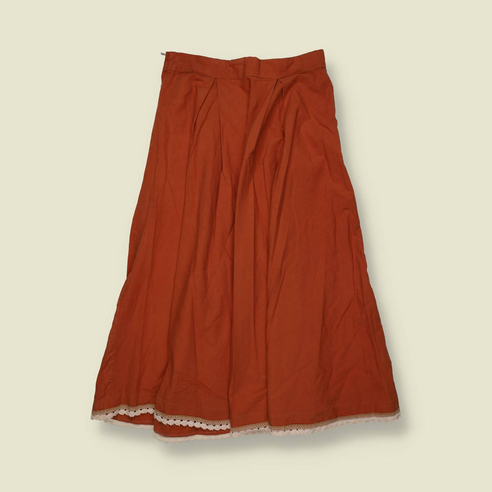 1970s | Rust Folk Skirt - w26
