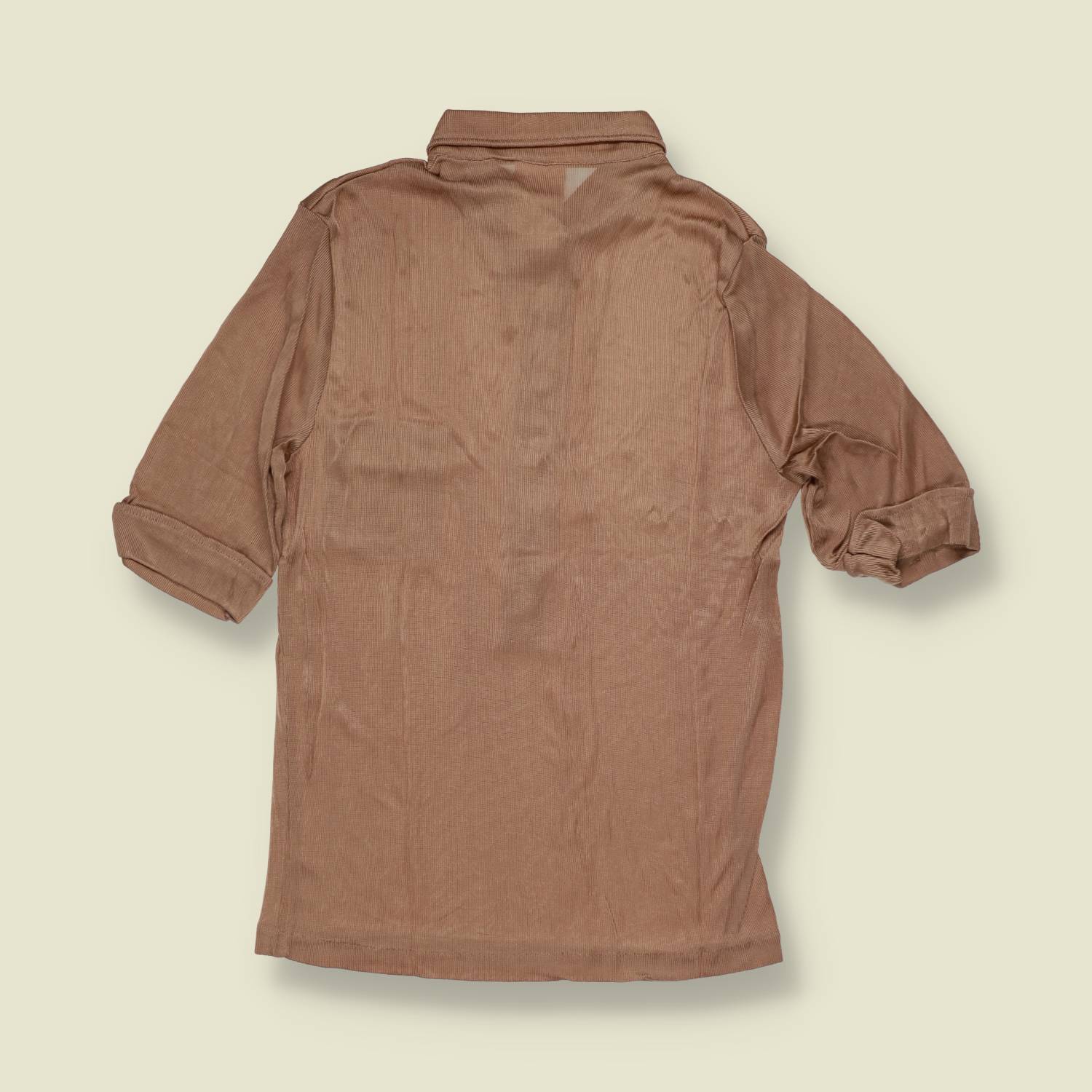 1970s | TGL | Camel Acetate Blouse - Deadstock - 6